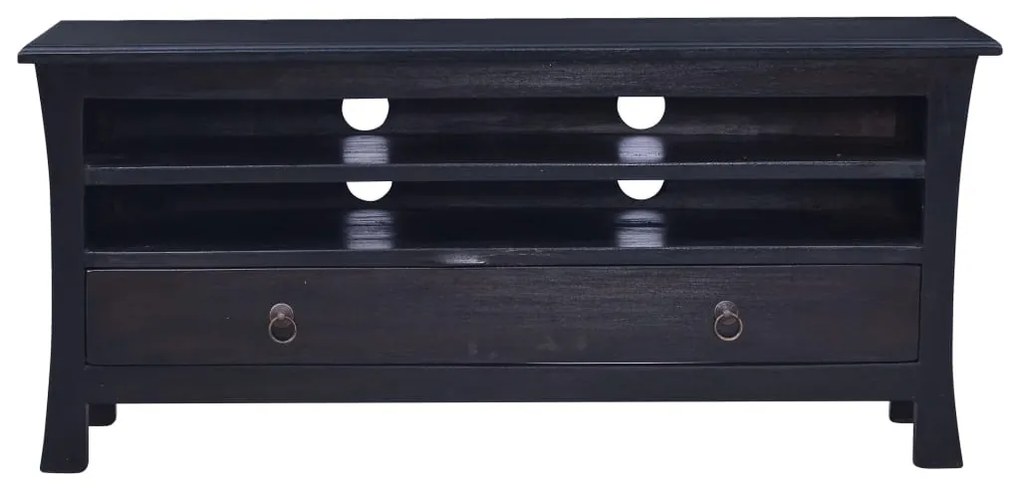 Móvel de TV 100x30x45 cm mogno maciço castanho café preto-claro