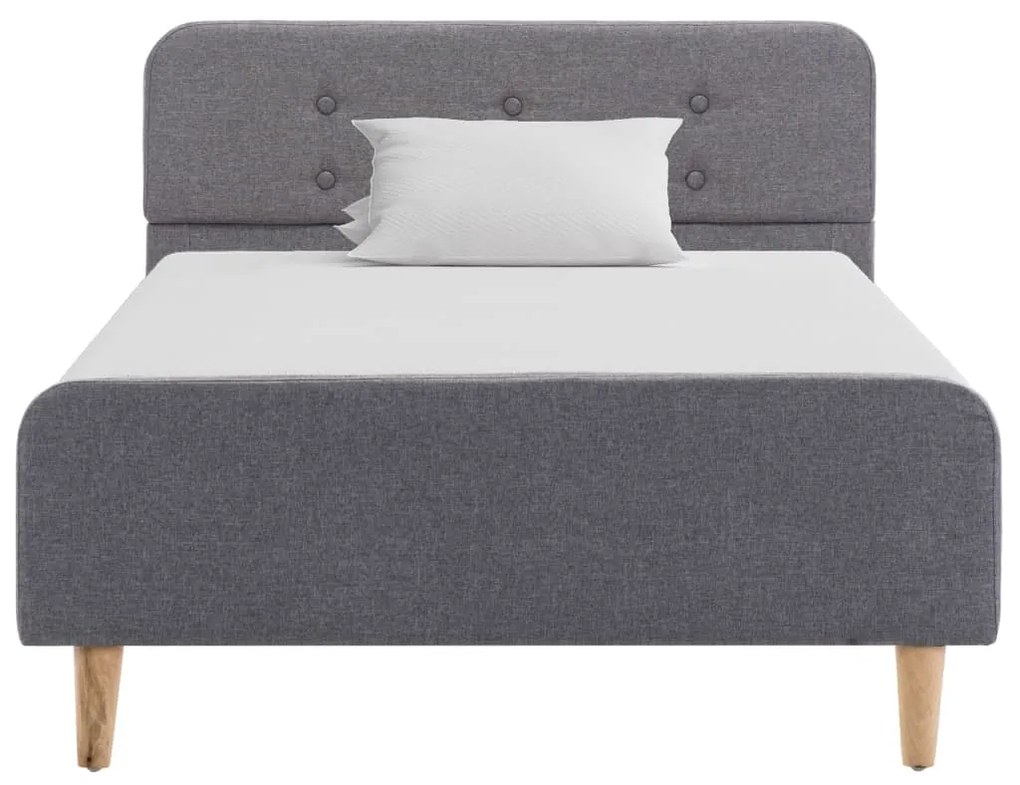 Estrutura de cama em tecido 100x200 cm cinzento-claro