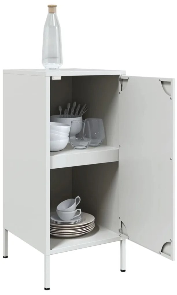 Aparadores 2 pcs 36x39x79 cm aço branco