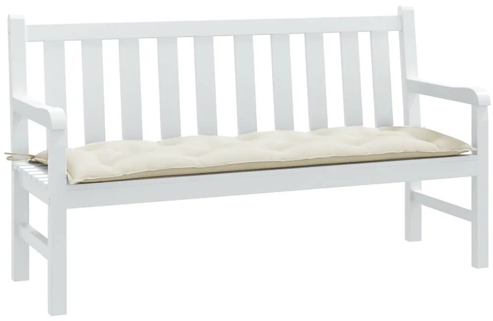 Almofadão p/ banco de jardim 150x50x7 cm mesclado tecido creme