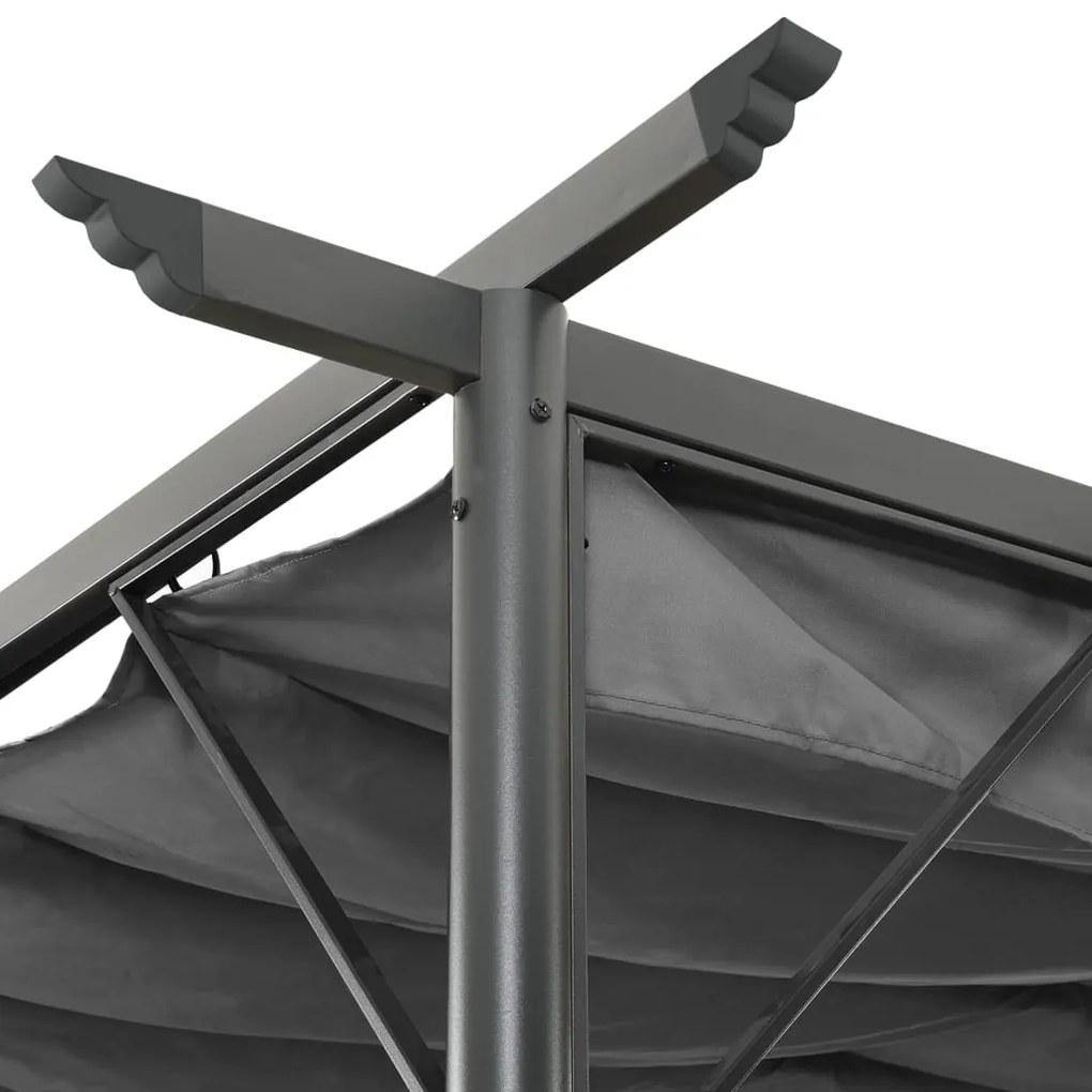 Pérgola com toldo retrátil 3x3 m 180 g/m² aço antracite