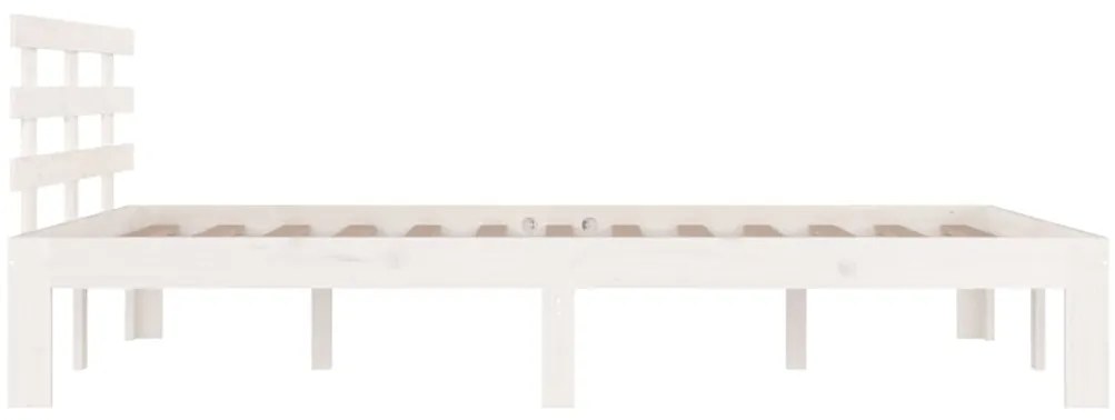 Estrutura de cama casal 135x190 cm madeira maciça branco
