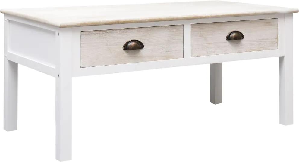 Mesa de centro 100x50x45 cm madeira branco e natural