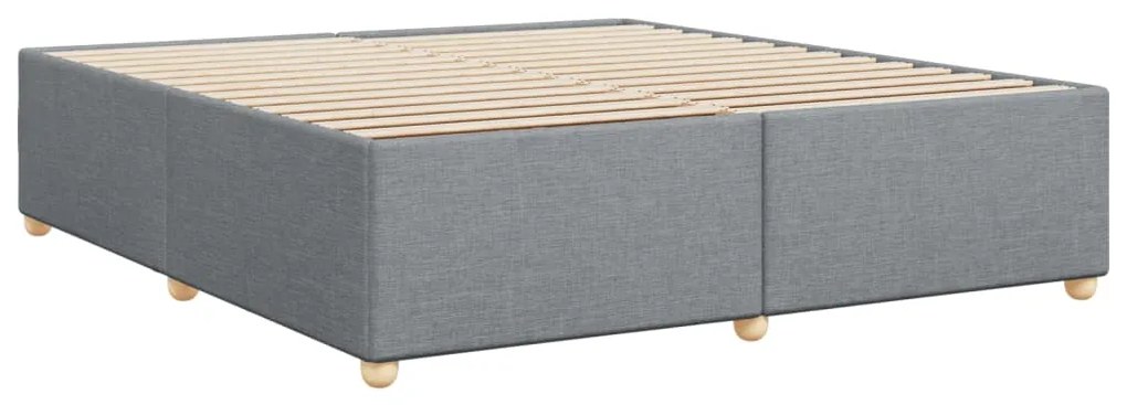 Estrutura de cama sem colchão 200x200 cm tecido cinzento-claro