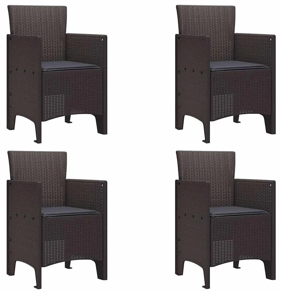 Conjunto de Jantar Jardim 5 pcs Castanho Polipropileno