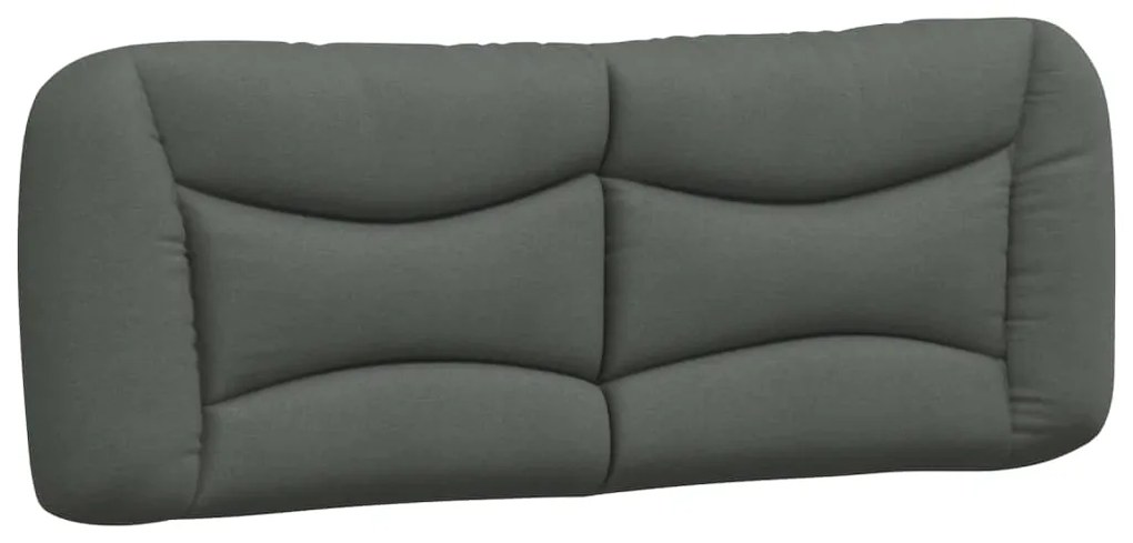 Cama com colchão 140x190 cm tecido cinzento-escuro