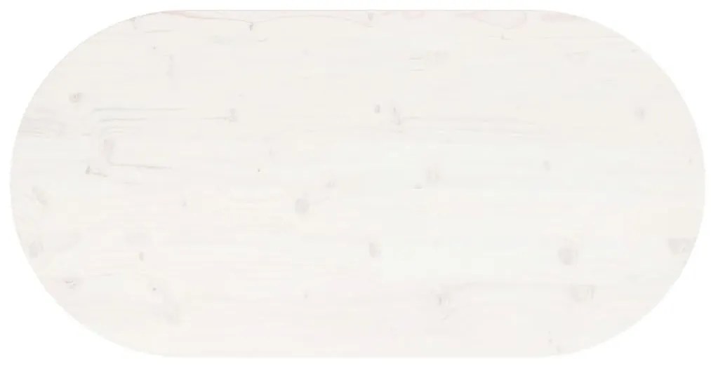 Tampo de mesa oval 110x55x2,5 cm pinho maciço branco