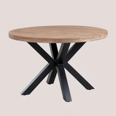 Mesa de jantar redonda em madeira de acácia (Ø120 cm) - Sklum