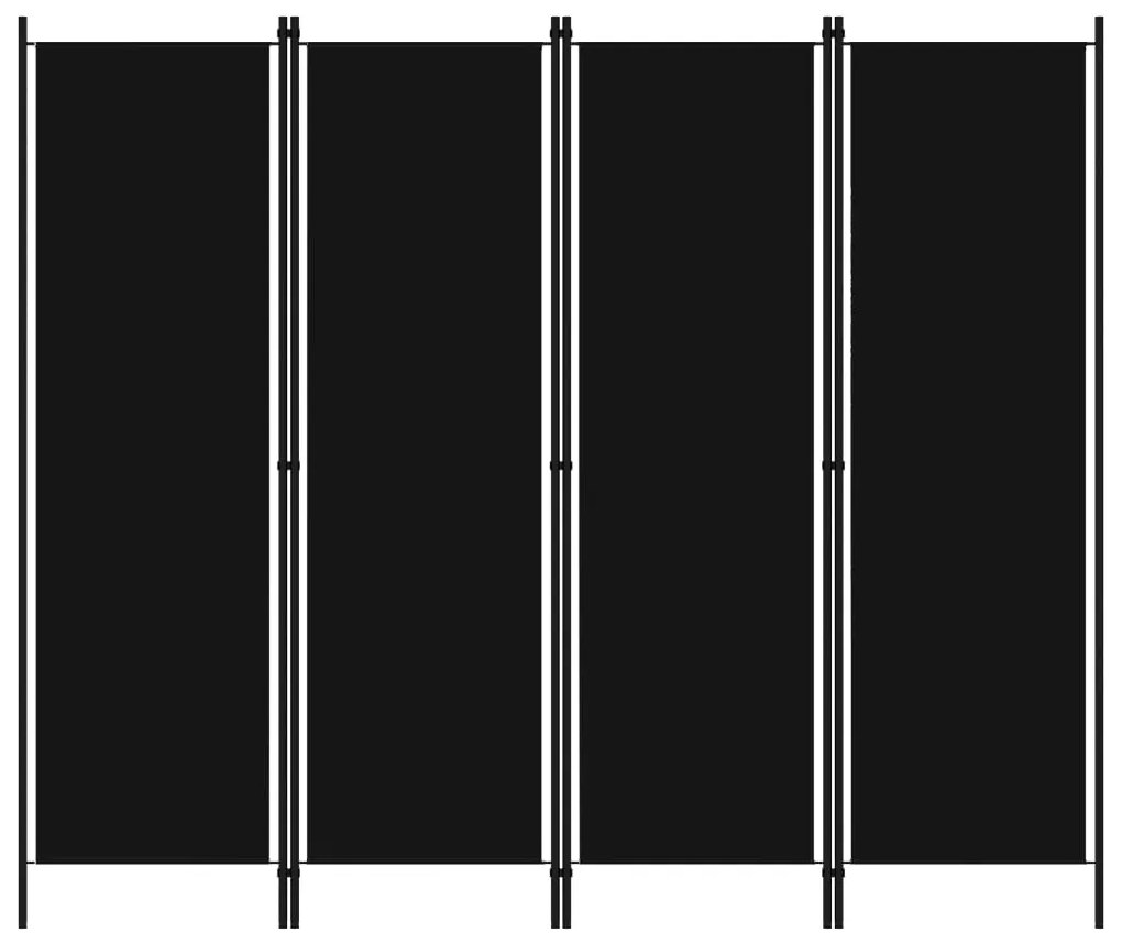 Divisória de quarto com 4 painéis 200x180 cm preto