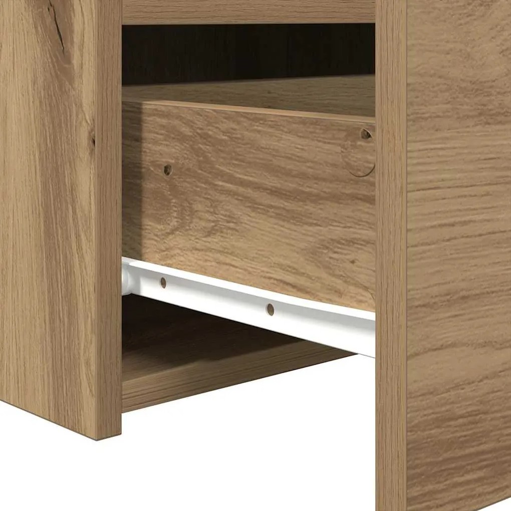 Camas de cabeceira vidaXL com luzes LED 2 pcs Carvalho Artisan 50x40x4