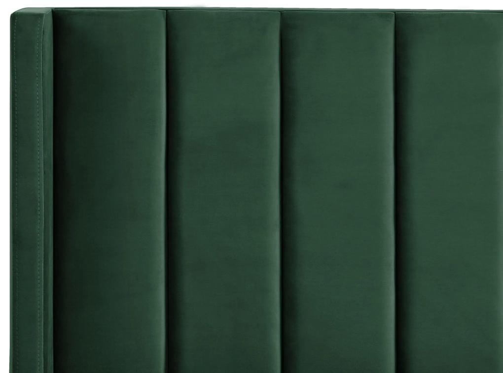 Cama de casal em veludo verde escuro 180 x 200 cm VILLETTE Beliani