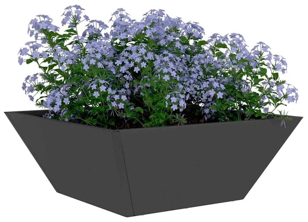 Conjunto de Vasos de Jardim com 5 peças - Preto 40x40x15 cm de Aço.