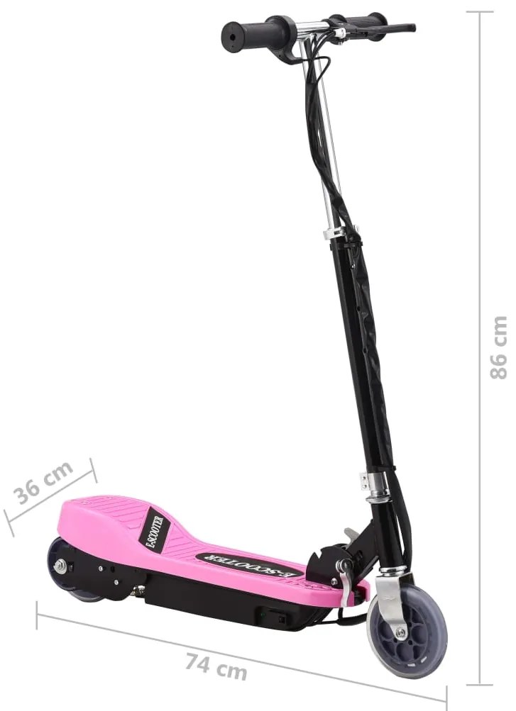 Trotinete elétrica 120 W cor-de-rosa