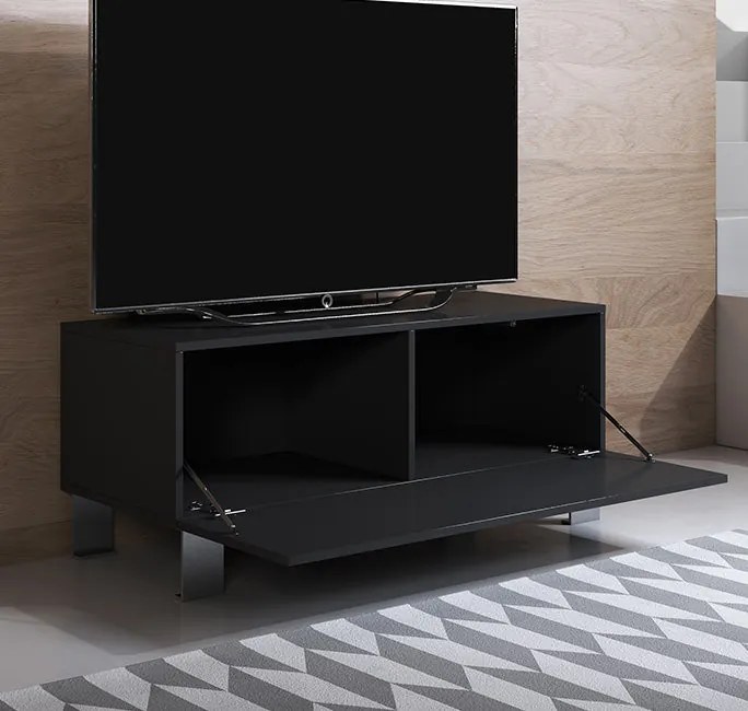 Mueble TV modelo Leiko H1 (100x42cm) color negro con patas de aluminio