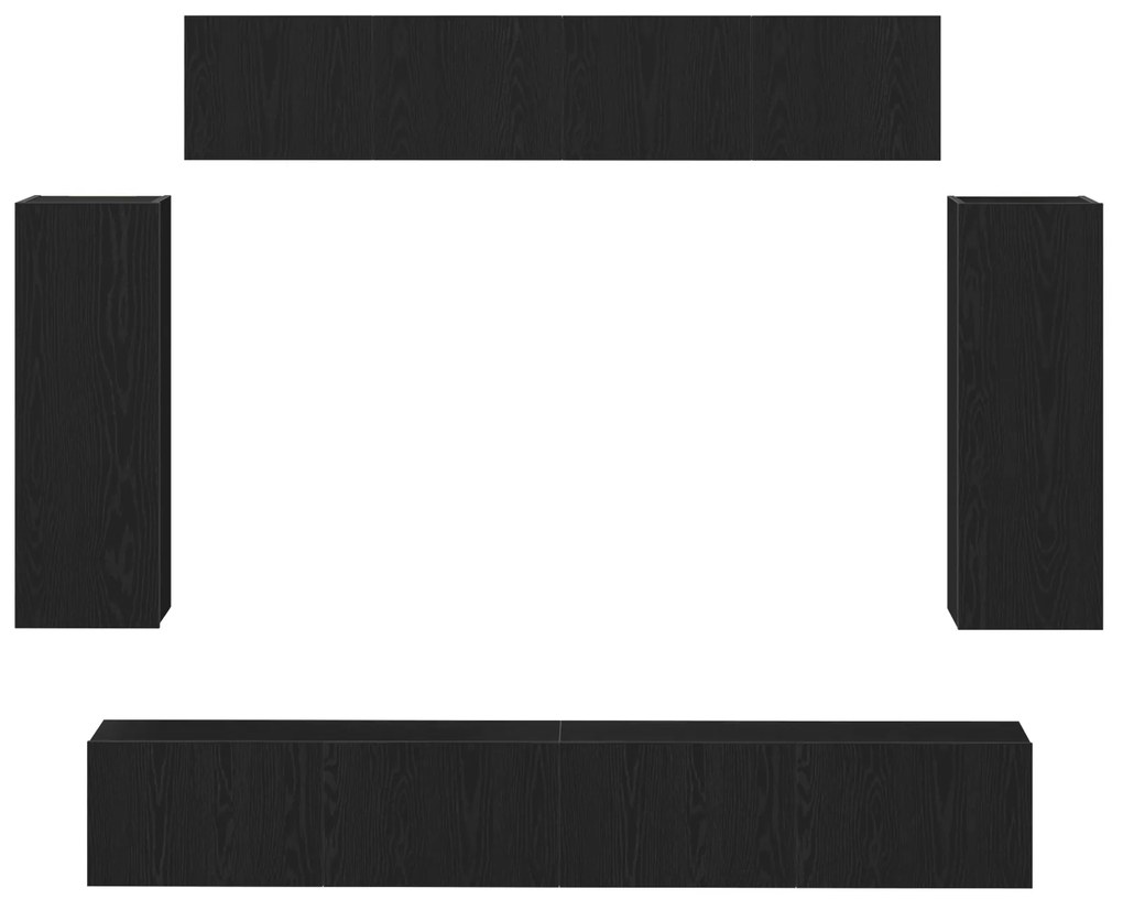 Conjunto de 6 Peças de Estante para TV - Madeira Velha de Engenharia