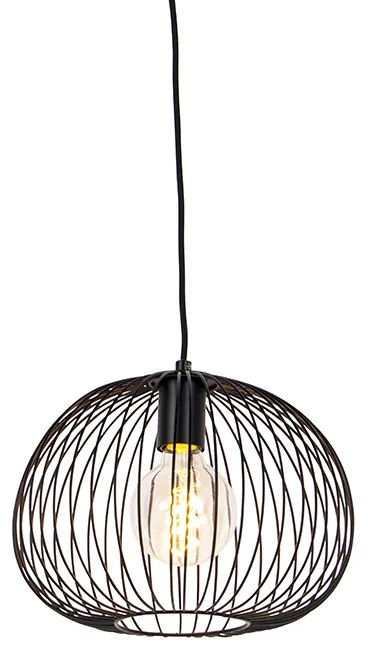 Candeeiro de suspensão design preto - Wire Dough Design