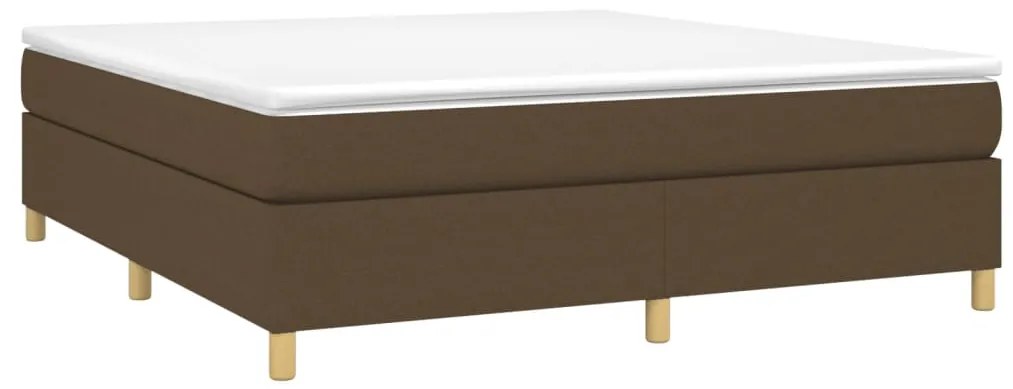 Cama com molas/colchão 160x200 cm tecido castanho-escuro