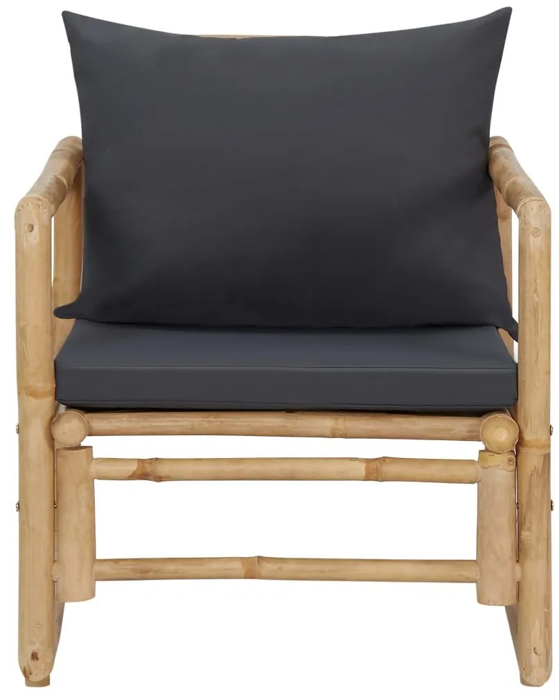 4 pcs conjunto lounge p/ jardim com almofadões bambu