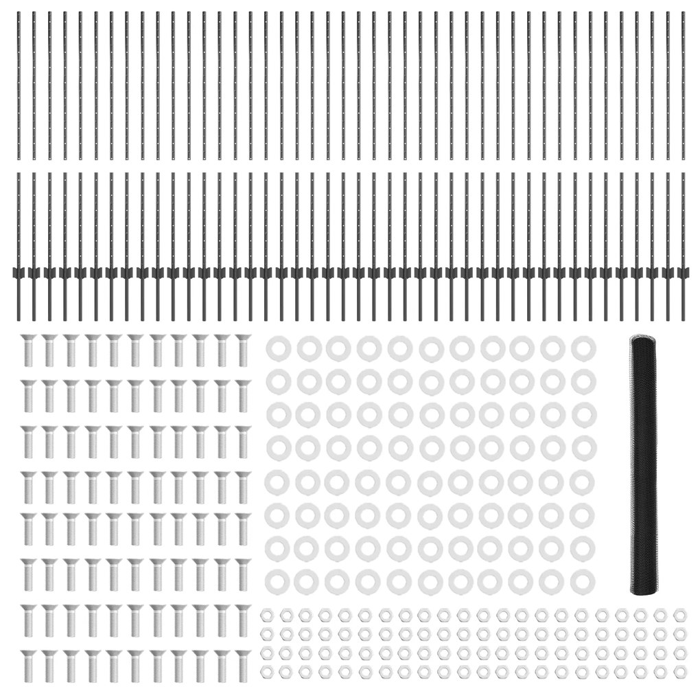 Postes de Cerca 22 pcs U-Canal Cinza 140 cm Aço