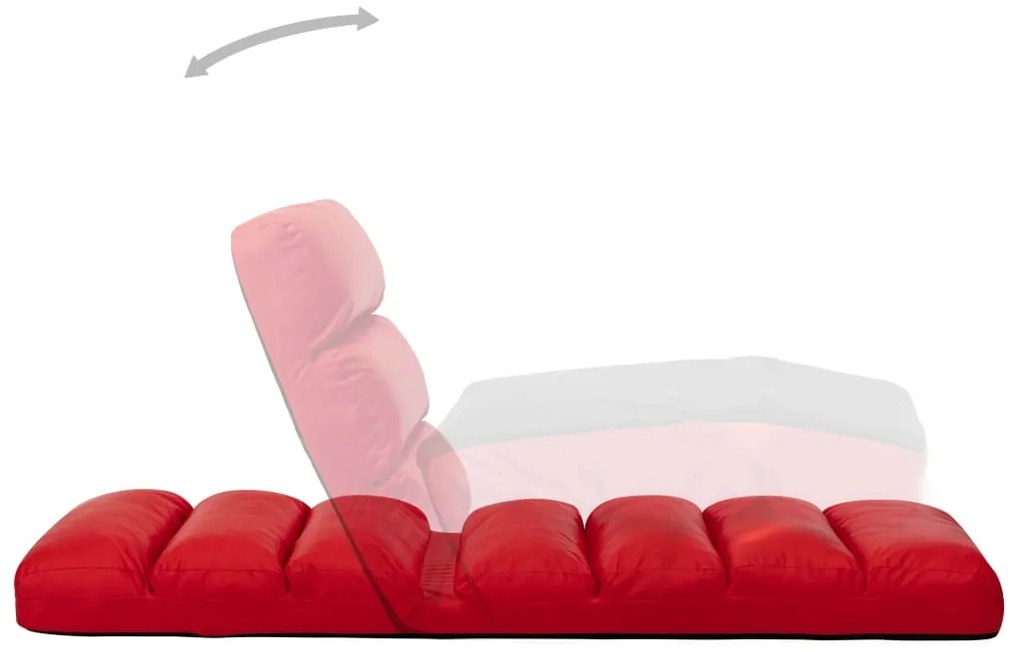 Colchão dobrável couro artificial vermelho