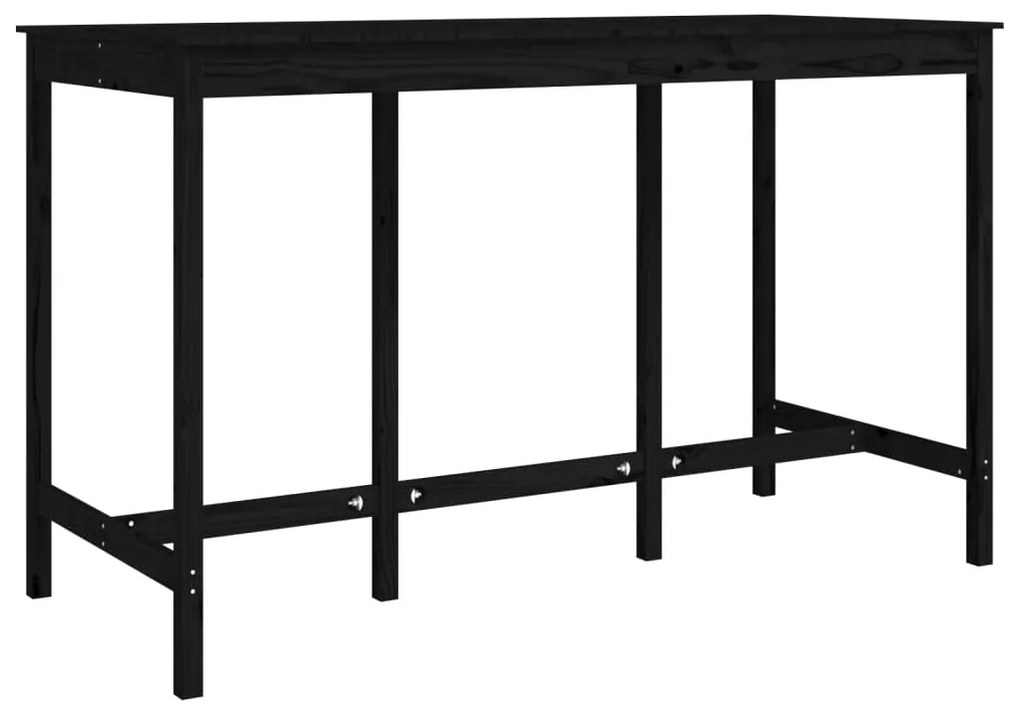 Mesa de bar 180x80x110 cm pinho maciço preto