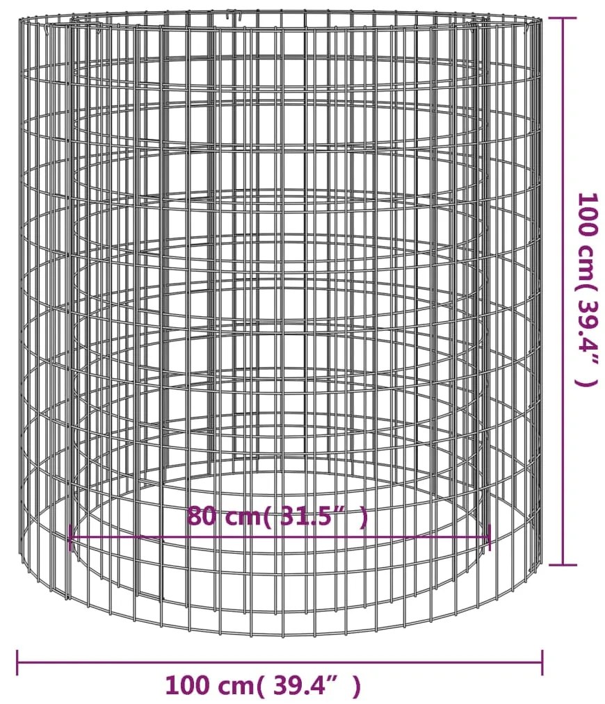 Braseira gabião Ø 100 cm ferro galvanizado
