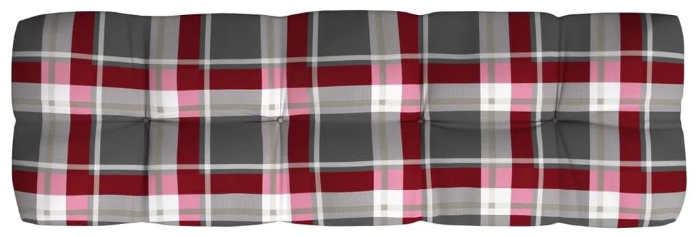 Almofadões para sofás de paletes 7 pcs padrão vermelho xadrez