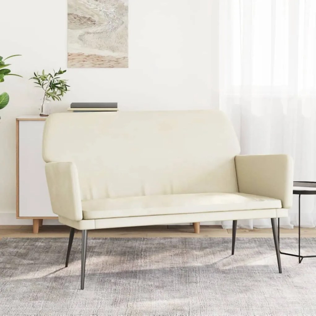 vidaXL Banco 108x79x79 cm veludo cor creme