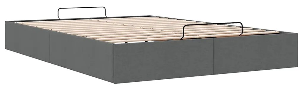 Estrutura de cama otomana sem colchão 140x190cm cinzento-escuro