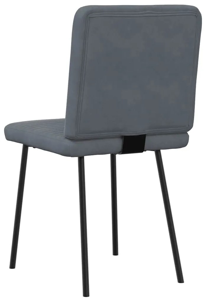 Cadeiras de jantar 2 pcs veludo cinzento-escuro