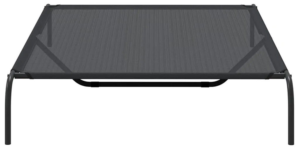 Cama para cães elevada 150x90x20 cm Textilene e aço preto