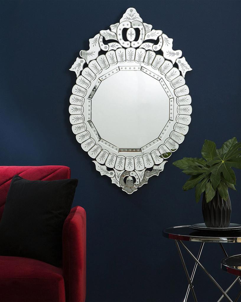 Espelho de parede prateado 67 x 100 cm CRAON Beliani
