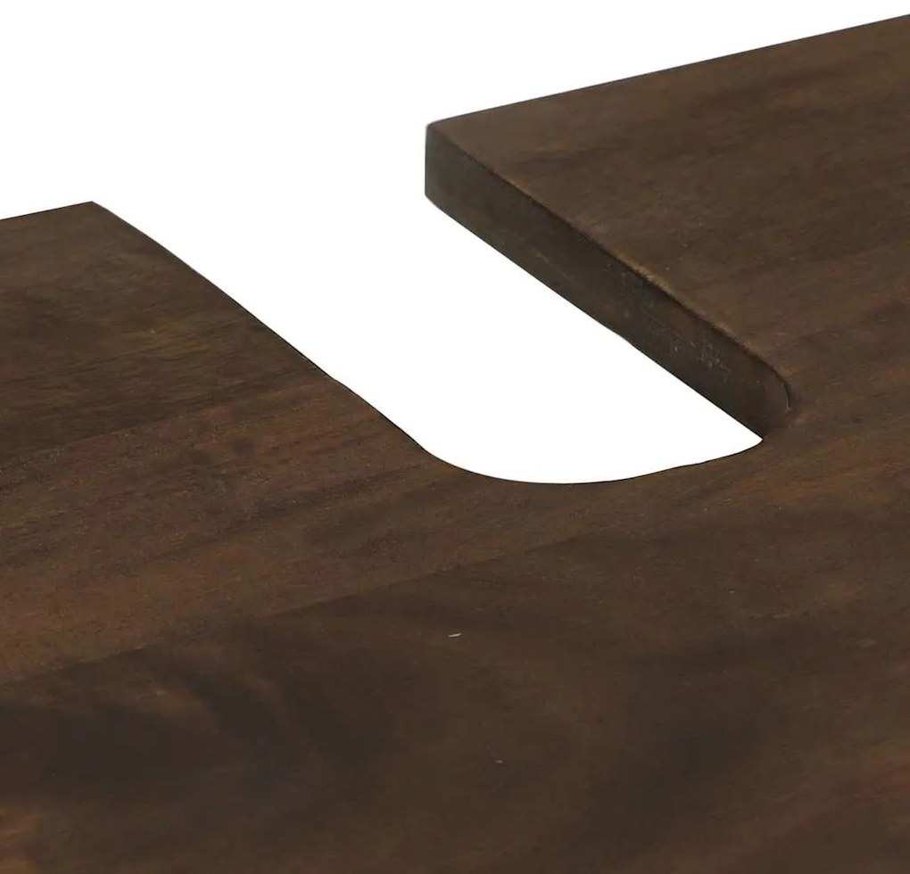 Conjunto de Móveis para Banheiro 3 pcs Castanho nozes