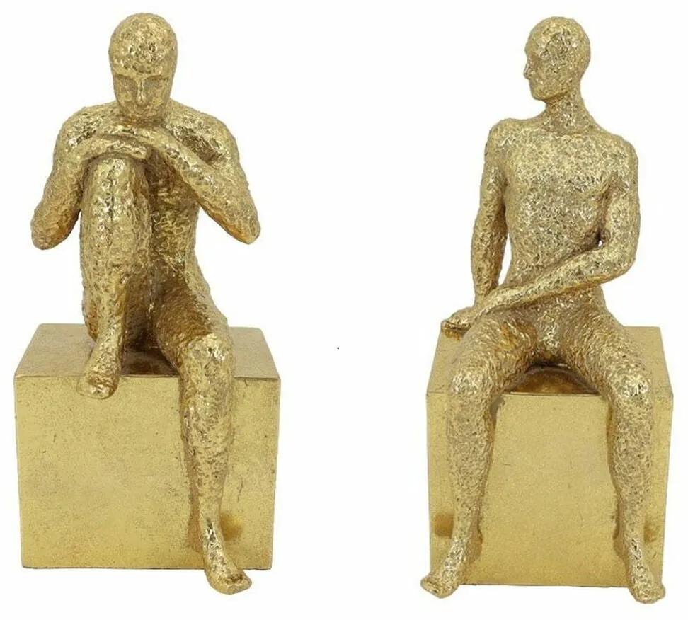 Figura Decorativa DKD Home Decor Dourado Resina (10 x 11.7 x 21.5 cm) (2 pcs)