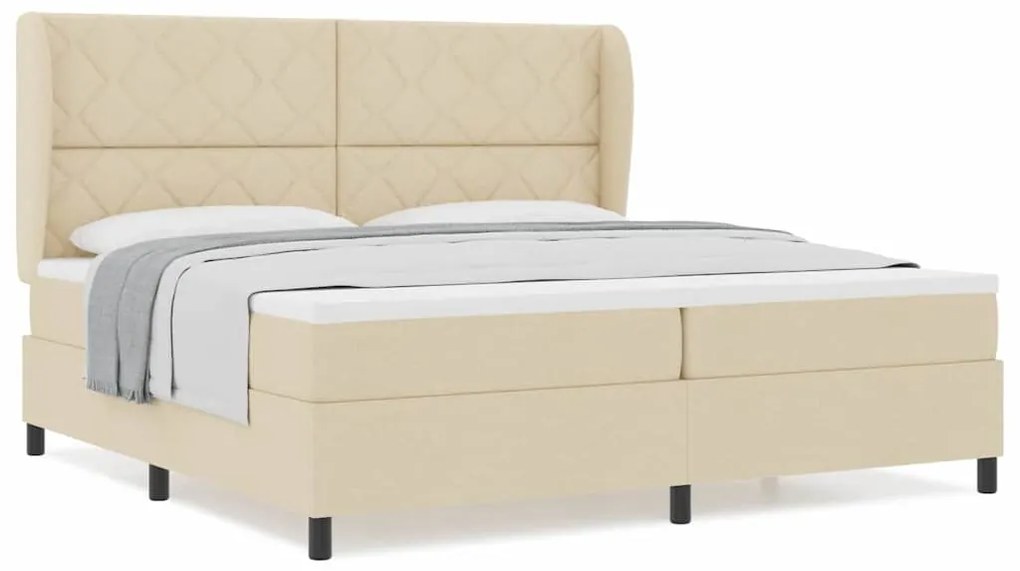 Cama Box com Colchão - Creme - 200x200 cm