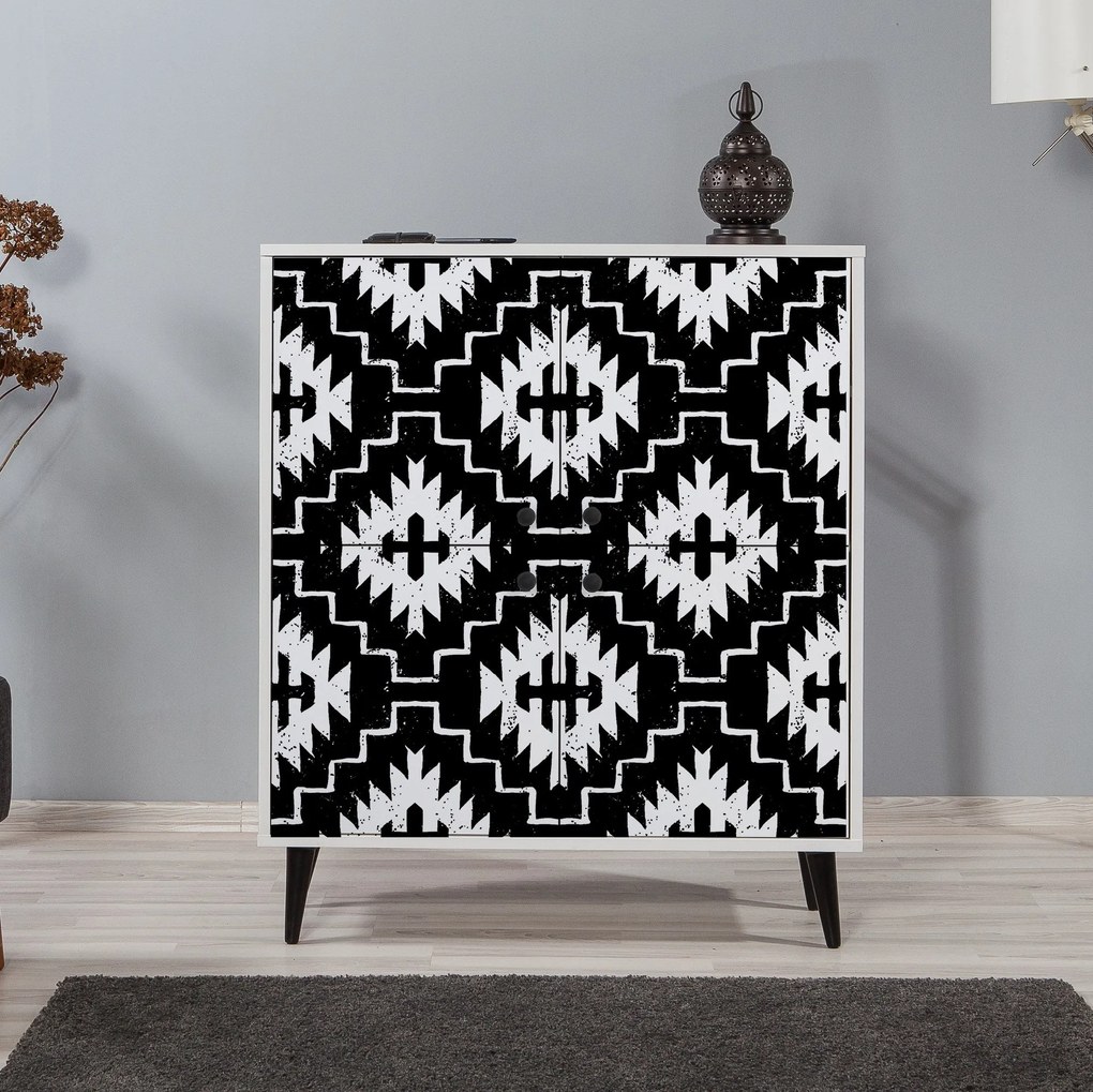 **** Armário Multiusos Multilux – Branco e Preto – 95x111x36 cm

**