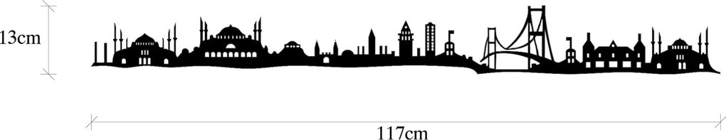 Acessório Decorativo de Parede em Metal Model-129 – Preto – 117 x 0,15