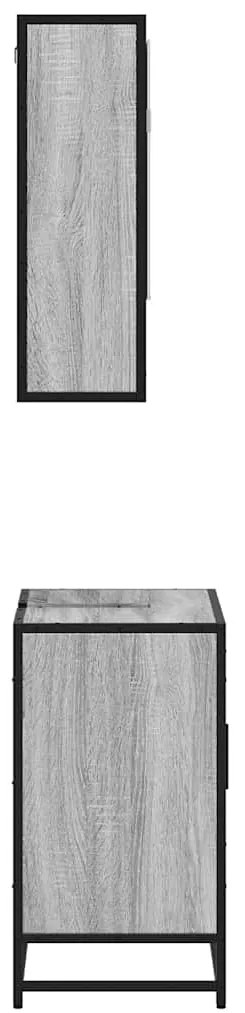 2 pcs conjunto móveis WC derivados de madeira sonoma cinza