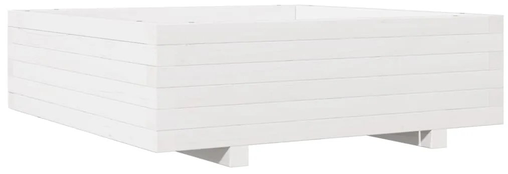 Vaso/floreira de jardim 80x80x26,5 cm pinho maciço branco
