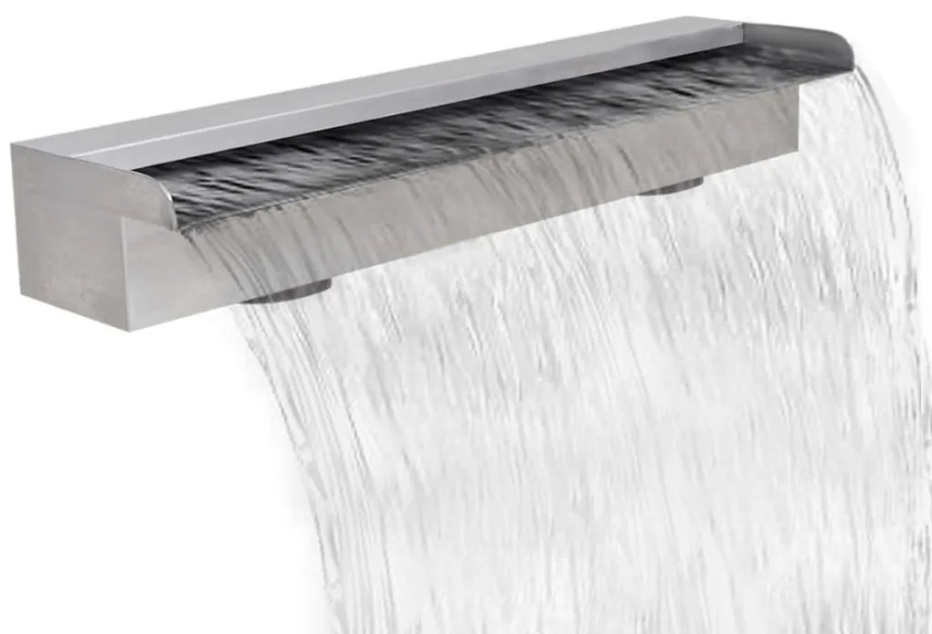 41667 vidaXL Fonte para piscina retangular 60 cm aço inoxidável