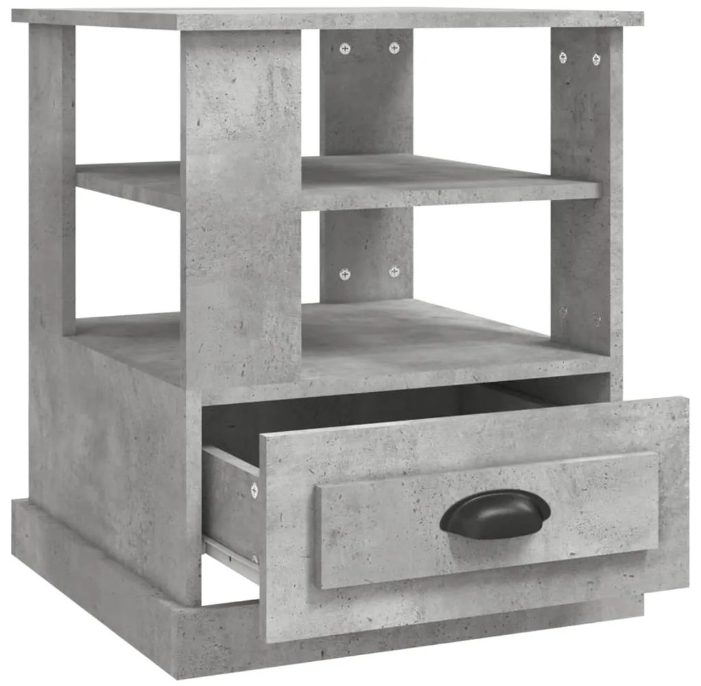 Mesa de apoio 50x50x60 cm derivados de madeira cinzento-cimento
