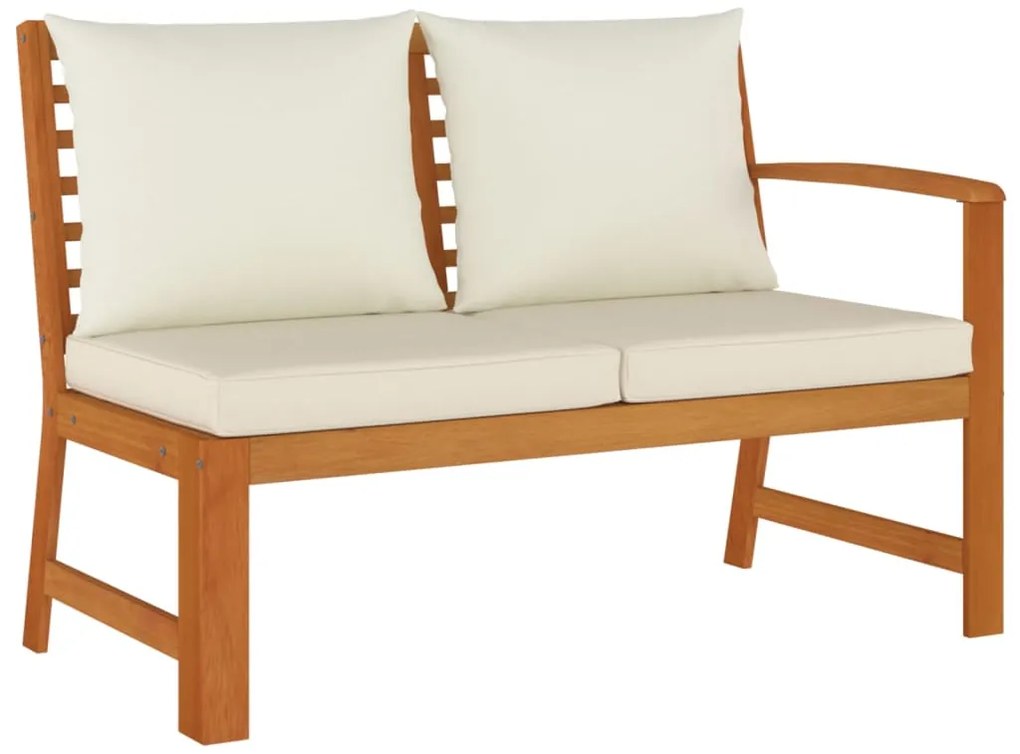 4 pcs conj. jantar jardim c/ almofadões madeira acácia maciça