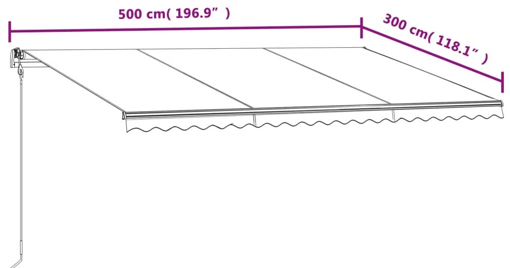 Toldo retrátil automático 500x300 cm cor creme