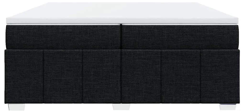 Cama com molas/colchão 200x200 cm tecido preto