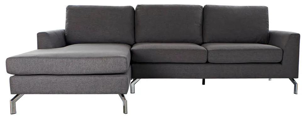 Sofá Chaise Longue DKD Home Decor Algodão Metal Cinzento Escuro (250 x 157 x 83 cm)