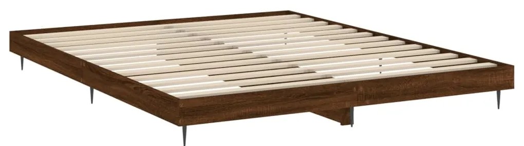 Estrutura cama sem colchão 200x200 cm carvalho castanho