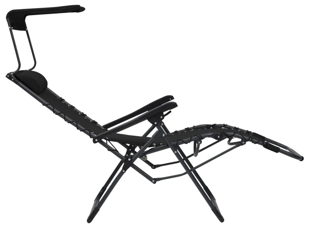 Cadeira de pátio dobrável textilene preto