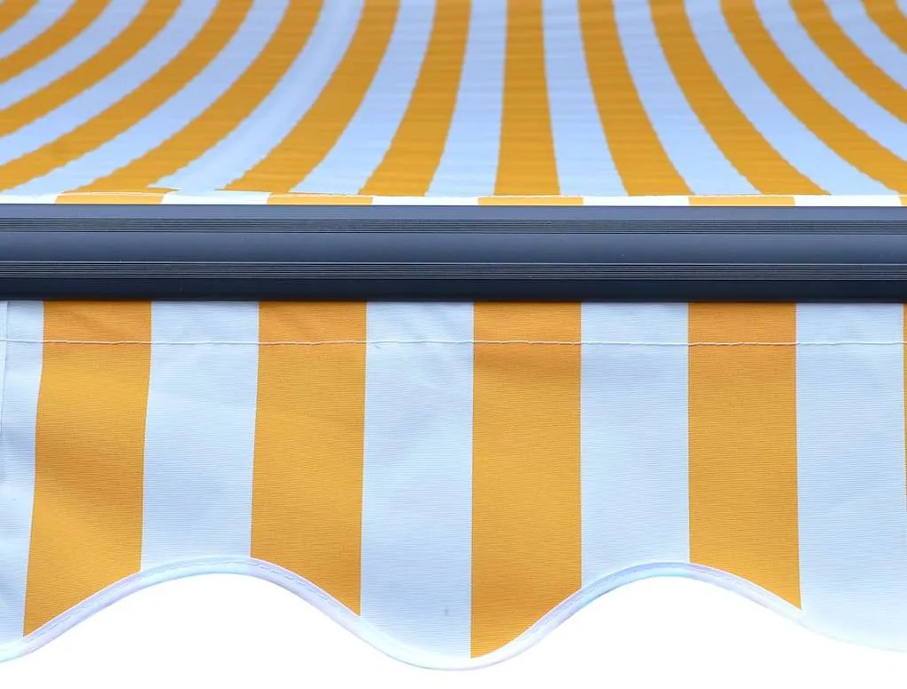 Toldo retrátil manual com LED 300x250 cm amarelo e branco