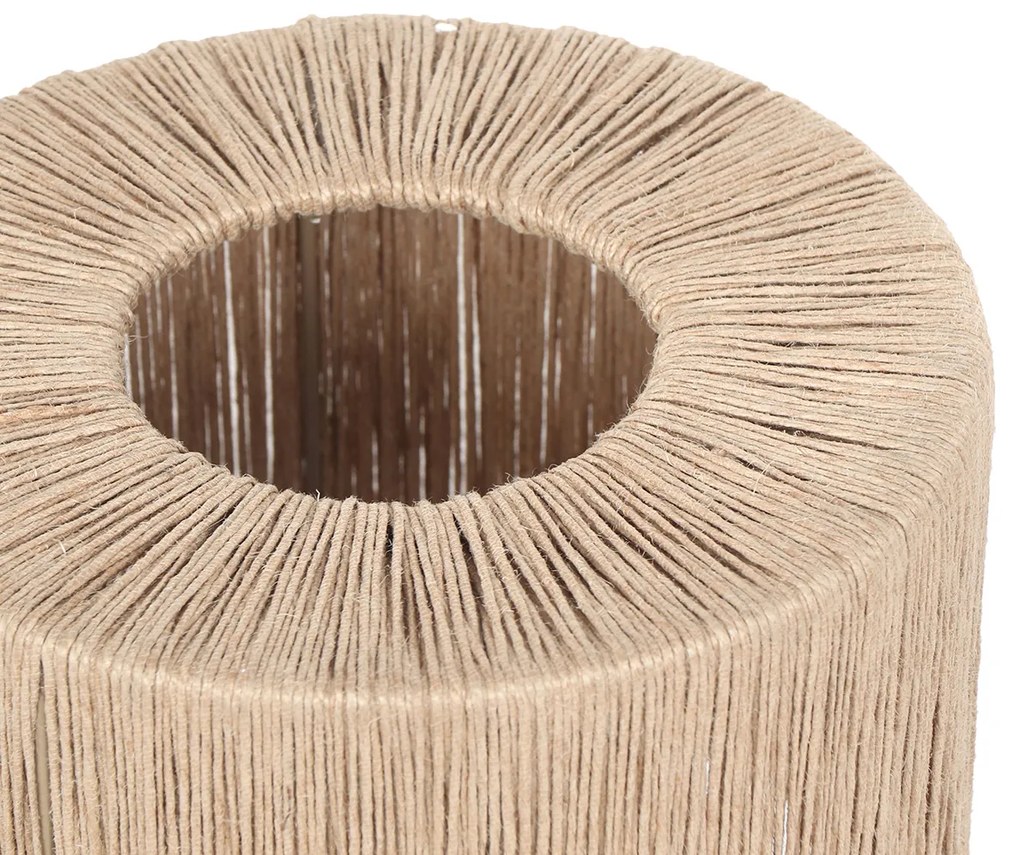 Candeeiro de mesa Japandi preto com corda castanha - Smilla