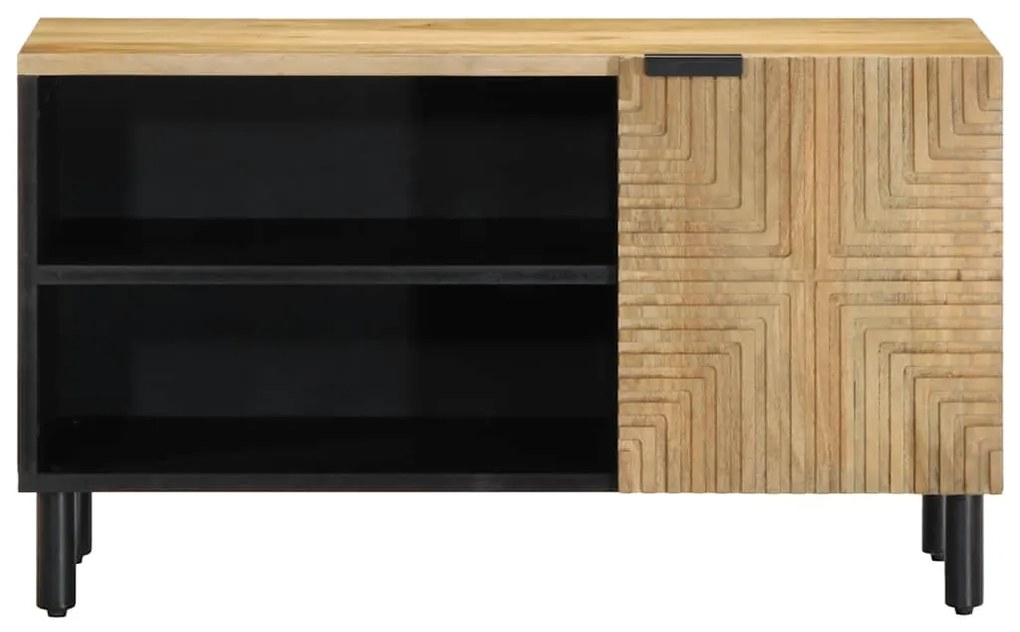 Móvel de TV 80x31,5x46 cm madeira de mangueira maciça castanho